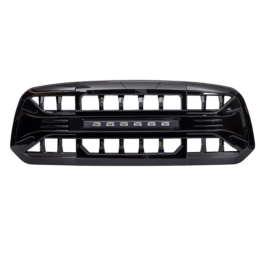 AMDEBA00151 – AMERICAN MOD Grille, Bar Style With Light Cutout Gloss Black ABS Plastic With Super Bright LED Light Ba...